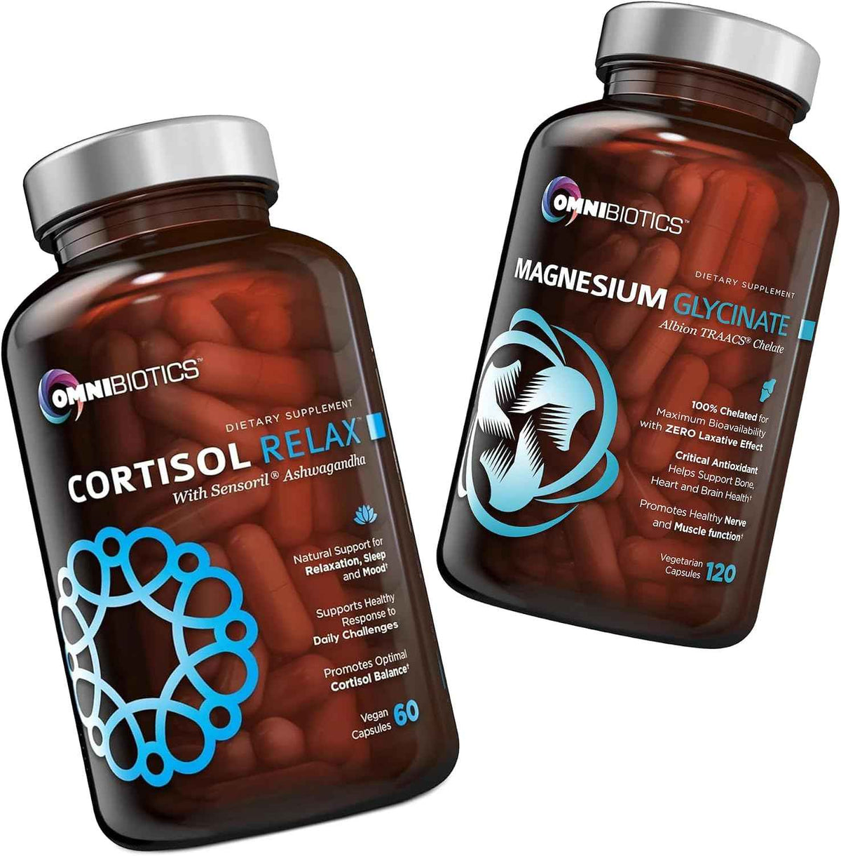 OmniBiotics Cortisol Relax Supplement + Magnesium Glycinate
