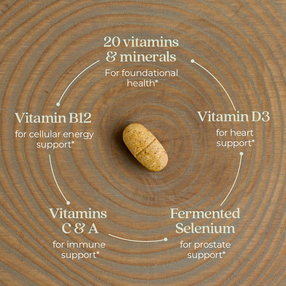 New Chapter One Daily Every Man's Multivitamin 40+ - Offers Eyesight, Immune System & Cellular Energy Support* - Contains Vitamin C, Saw Palmetto & More - Gluten Free & Vegetarian - 96 Tablets