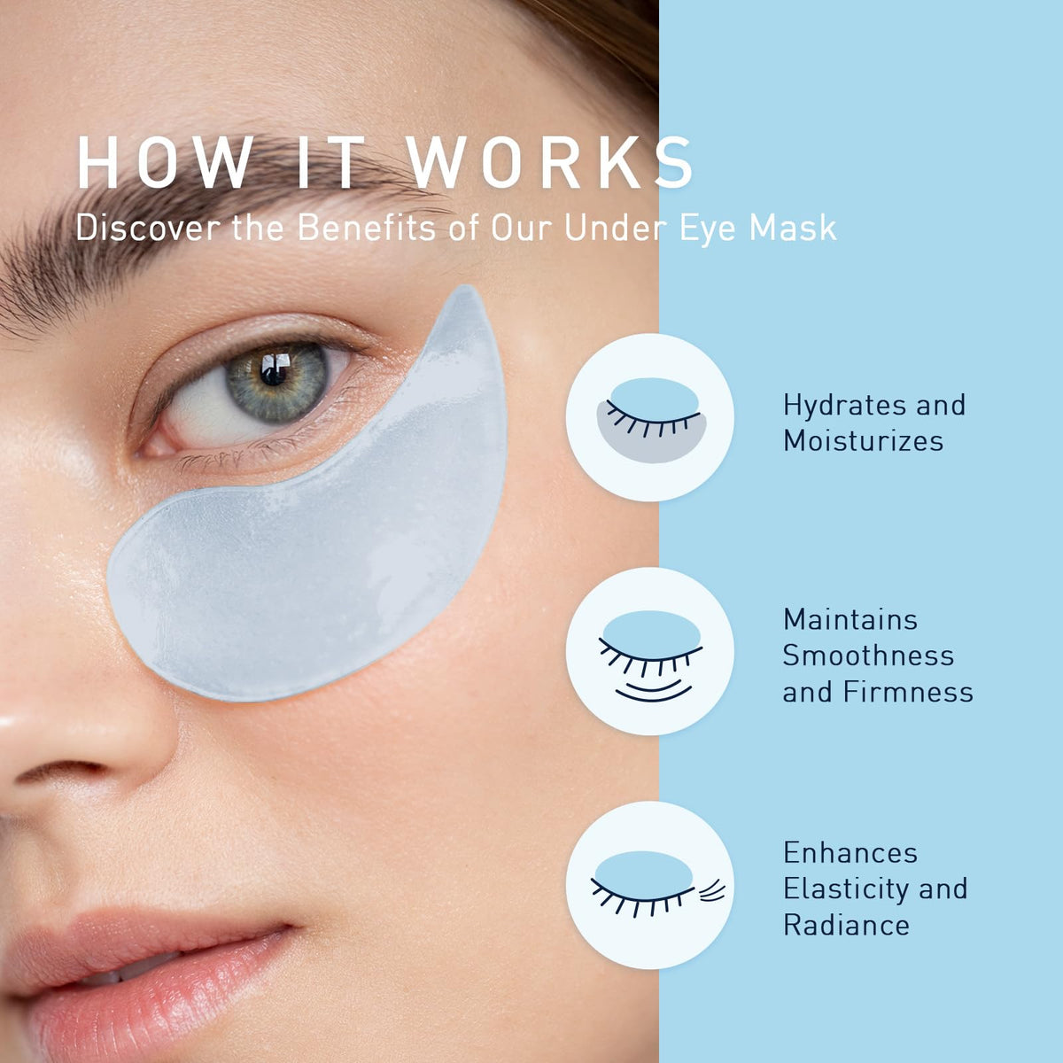 Enaskin Naturals Under Eye Patches (2-PACK / 60 Pairs) - Retinol & Collagen Blue Eye Mask Gels for Dark Circles & Puffiness