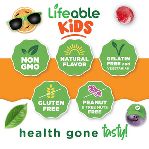 Lifeable Kids Multivitamin Gummies | Great Tasting Multivitamin for Kids | with Vitamins A, C, D, E, B6, B12, Zinc, Biotin Lifeable