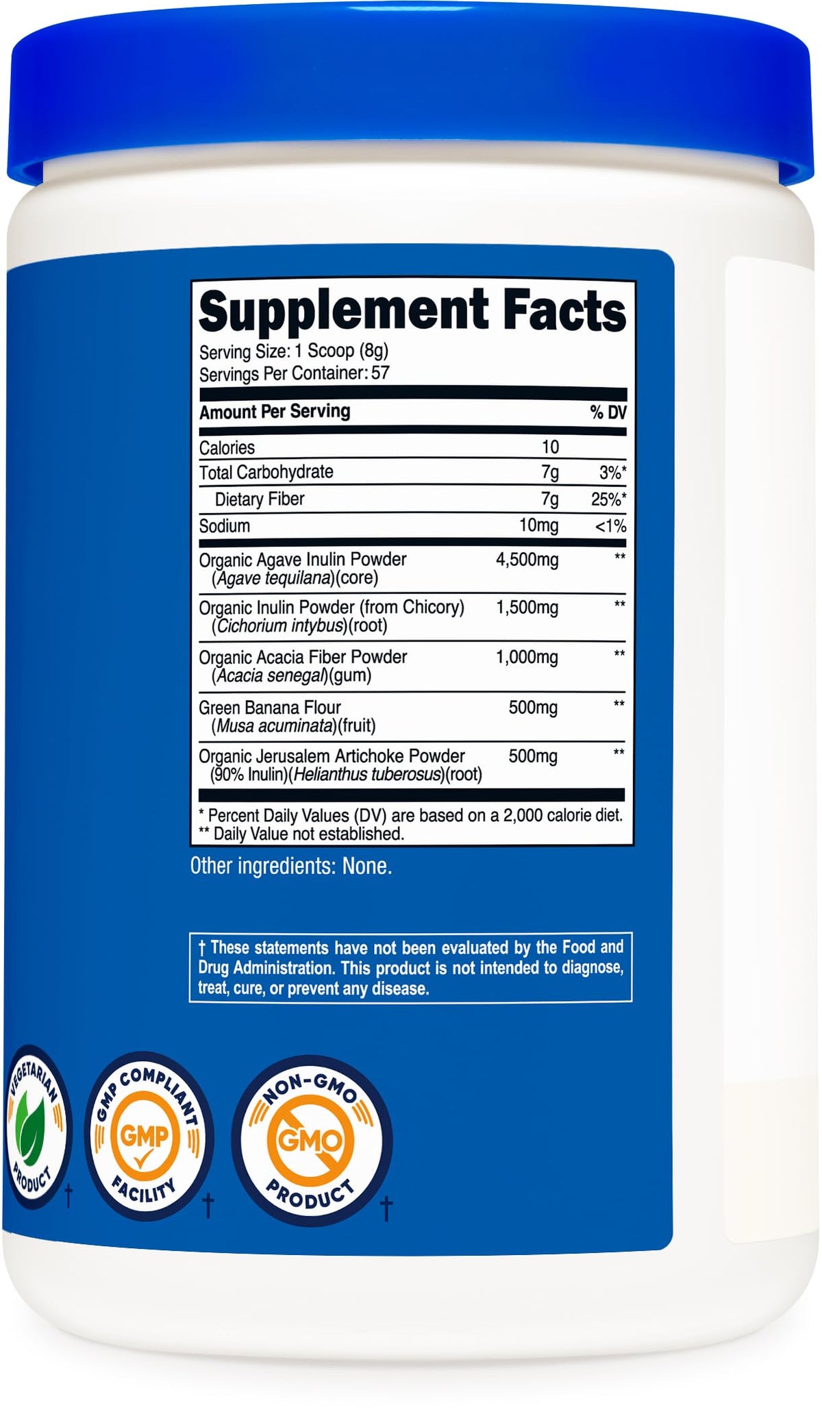 Nutricost Prebiotic Fiber Unflavored (1 Pound) - Vegan, Gluten-Free, GMO-Free