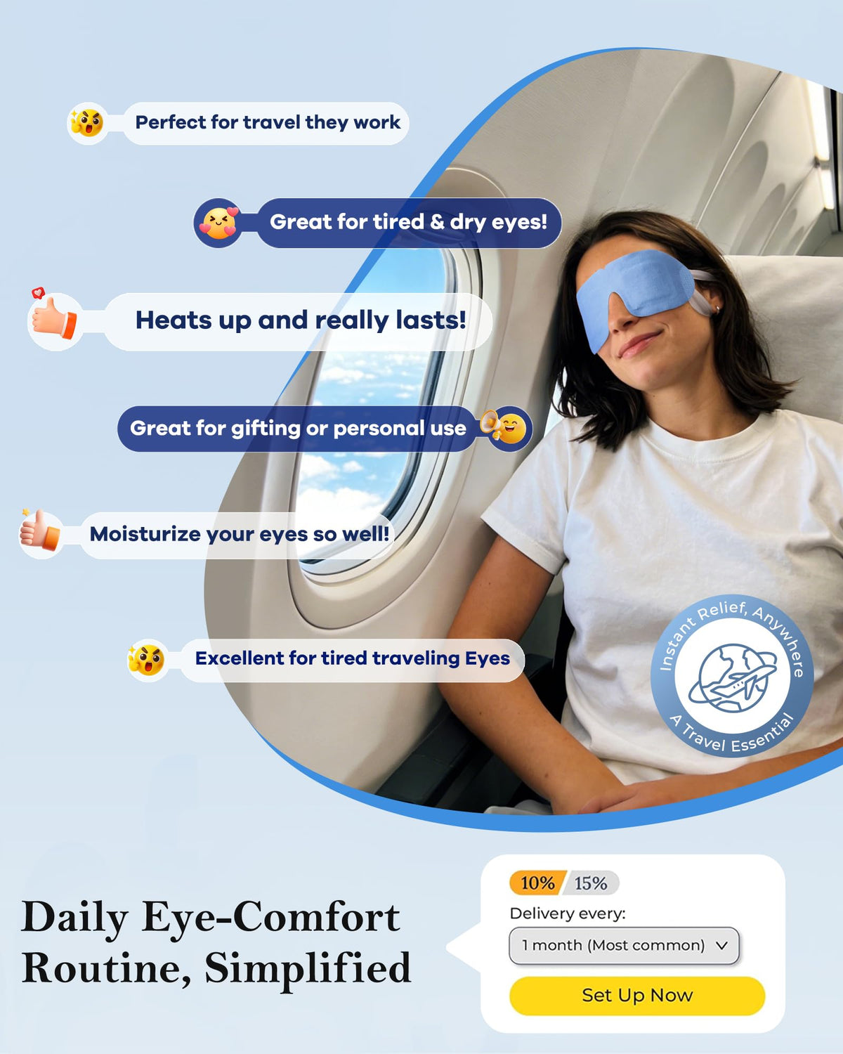 Steam Eye Mask for Dry Eyes (16 Packs) - Unscented Self-Heating Warm Compress for Stye, Digital Strain & Deep Sleep