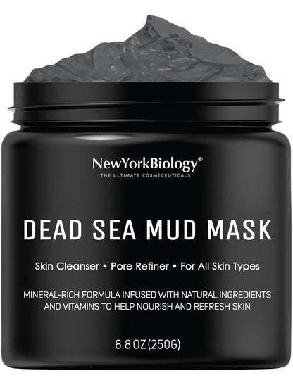 New York Biology Dead Sea Mud Mask for Face and Body - Spa Quality Pore Refiner for Oily Skin - Natural Skincare for Women & Men