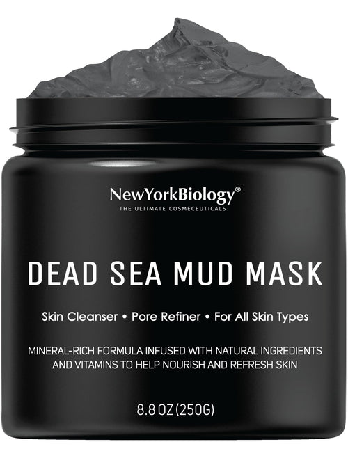 New York Biology Dead Sea Mud Mask for Face and Body - Spa Quality Pore Refiner for Oily Skin - Natural Skincare for Women & Men