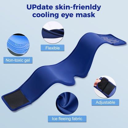 Cooling Gel Eye Mask for Sleep & Migraine Relief - FSA/HSA Eligible (Blue)