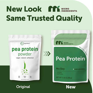 Micro Ingredients North American Grown, Pea Protein Powder, 5 Pounds - Plant Based, Unflavored - Complete Vegan Protein Source with BCAAs & EAAs - 27g Serving - Non-GMO, Keto Friendly