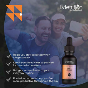 Lyfetrition GABA with L-Theanine, Ginkgo Biloba (Salisburia biloba) Extract, Organic Peruvian MACA Root (Lepidium meyenii) Extract, 118 ml, 4 FL Oz Liquid, 220 Servings, Made in USA, Quick Absorption