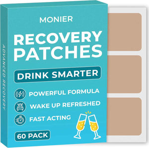 Recovery Patches 60 Pack - Wake Up Refreshed & Energized - Natural Ingredients Recovery Stickers, Skin-Friendly & Waterproof, Apply Before Drinking, Enhanced Morning Formula