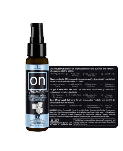 Sensuva On Ice Arousal Gel for Her- Cooling, Tingling, Buzzing, Stimulating Natural Sexual Enhancer 1 fl oz. (29ml) Bottle