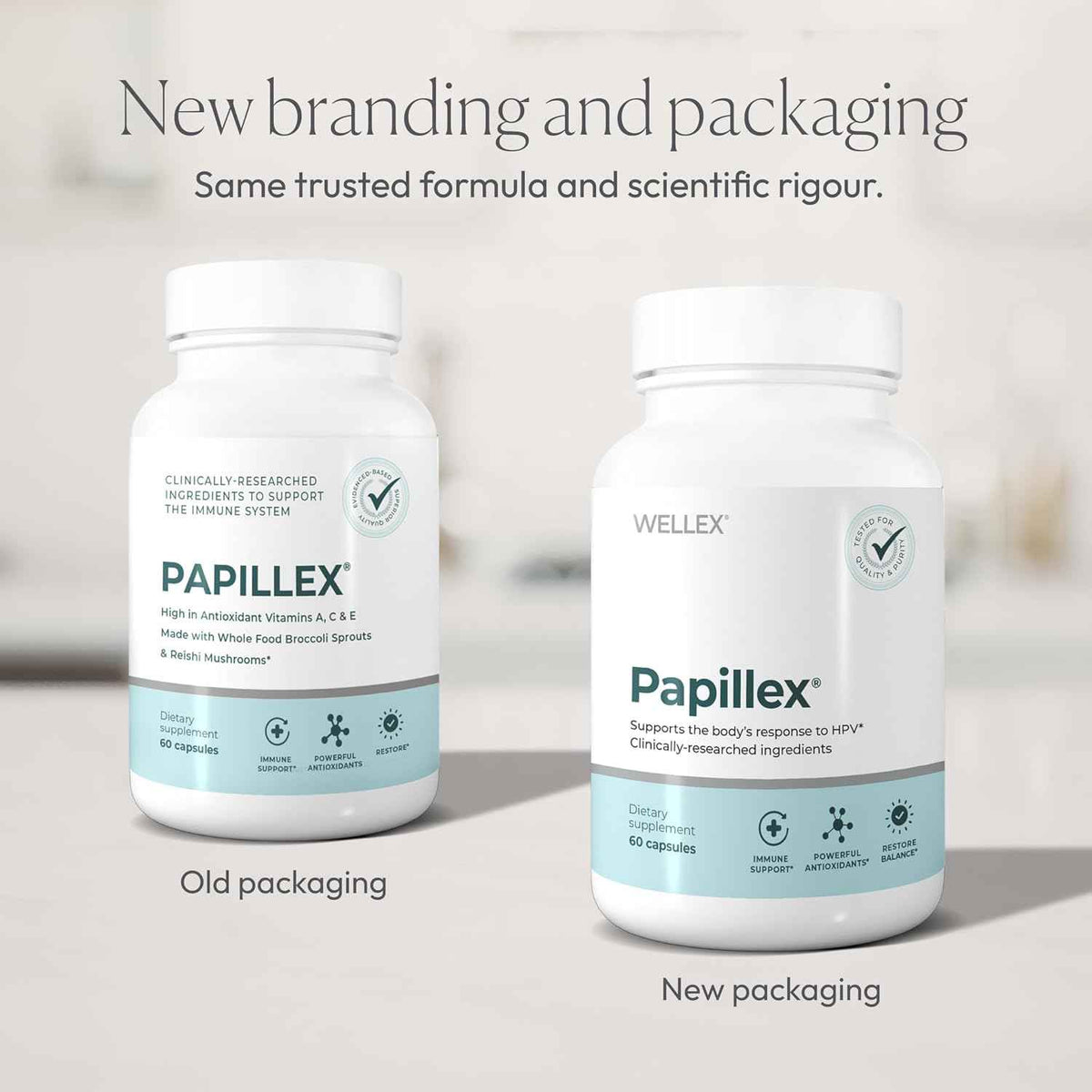 Papillex Dietary Supplement Tablets All Natural Immune Support - Immunity Defense - Best Immune System Booster - Organic 60 Capsules Bottle (3 Pack)