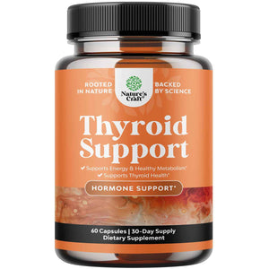 Natures Craft Herbal Thyroid Support Complex - Potent Kelp Iodine Supplement with L Tyrosine, Bladderwrack, Selenium & Ashwagandha for Hormone Balance - Mood & Energy Dietary Pills - 60 Count