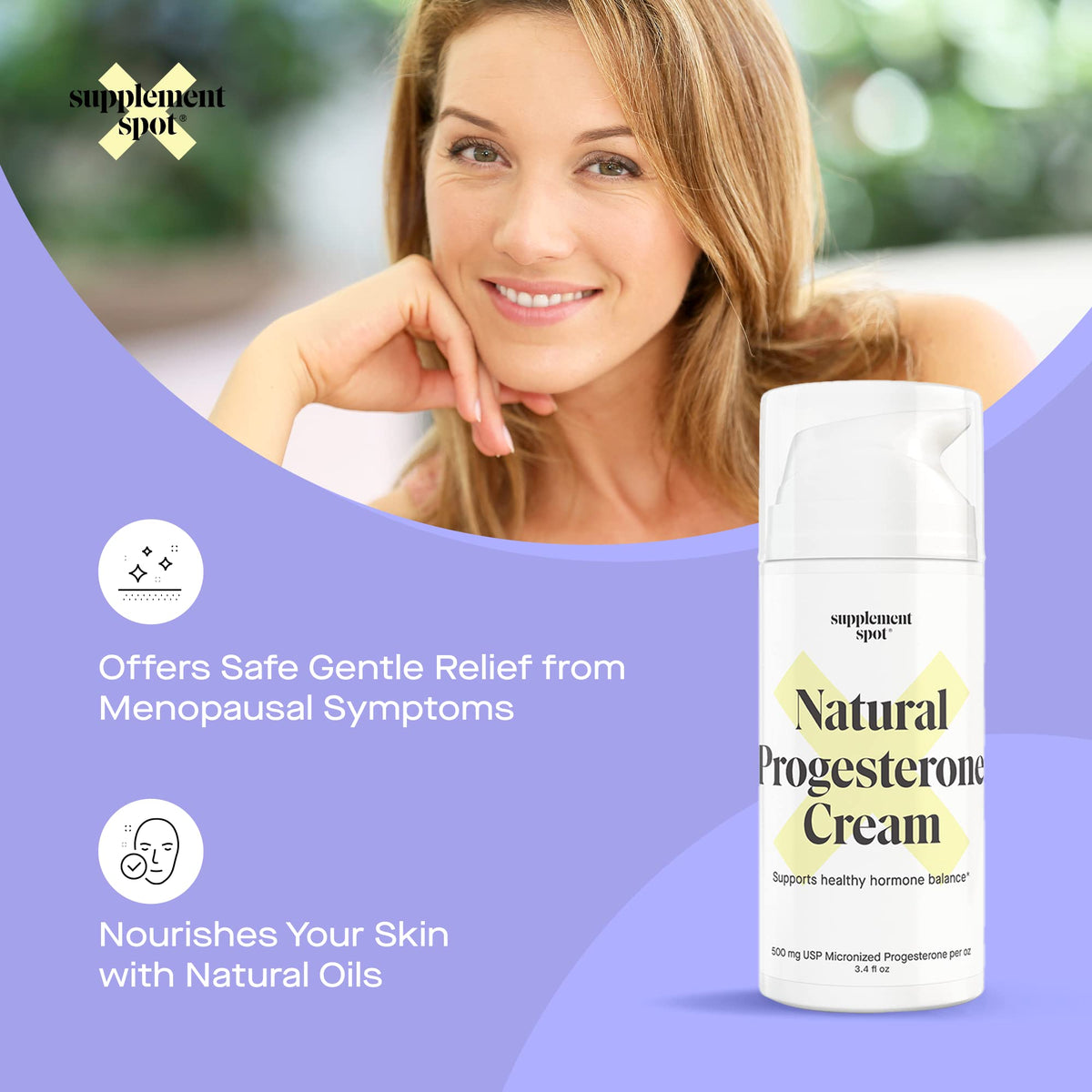 Supplement Spot Natural Progesterone Cream for Women – Micronized Bioidentical Progesterone Cream