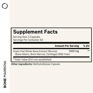 Codeage Grass-Fed Bone Marrow Supplement – Freeze-Dried, Non-Defatted Beef Bone Matrix & Cartilage – 1500mg per Serving, 180 Capsules CodeageBuy Supplements Australia