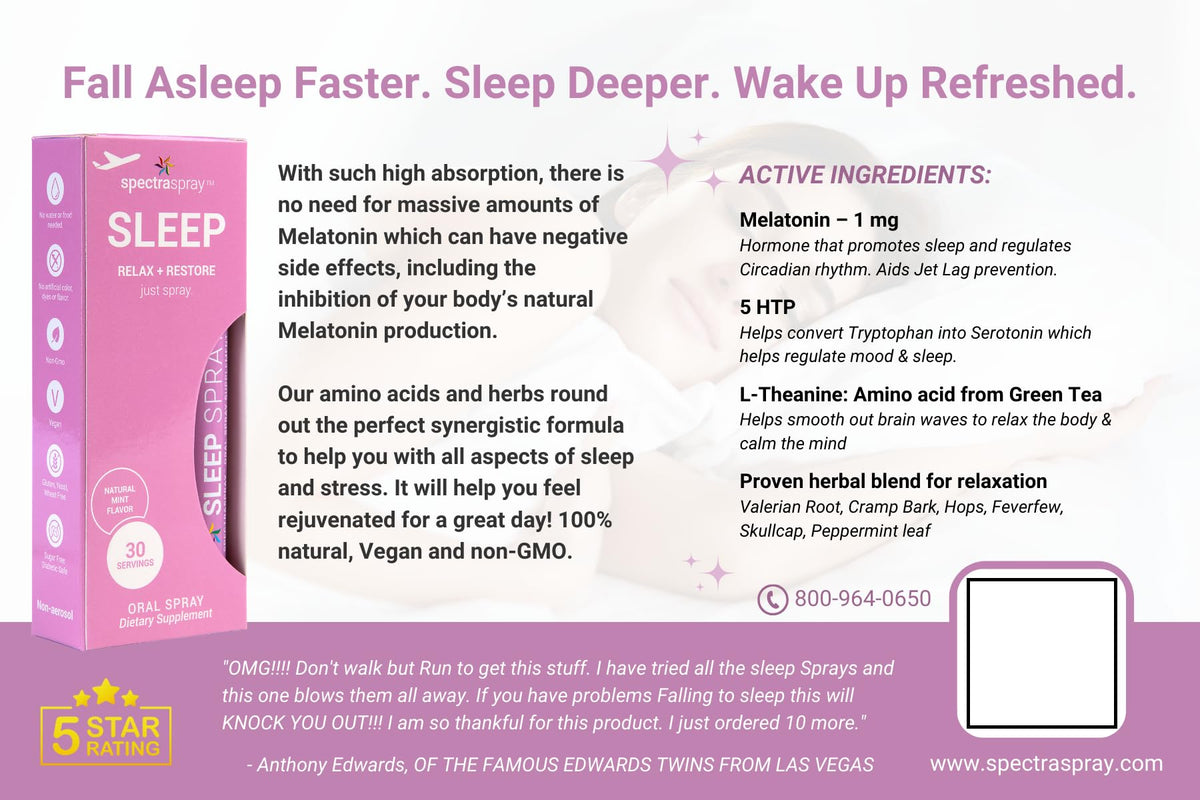 Spectraspray Sleep Support Spray (90 Day Supply) - Oral Spray Supplement