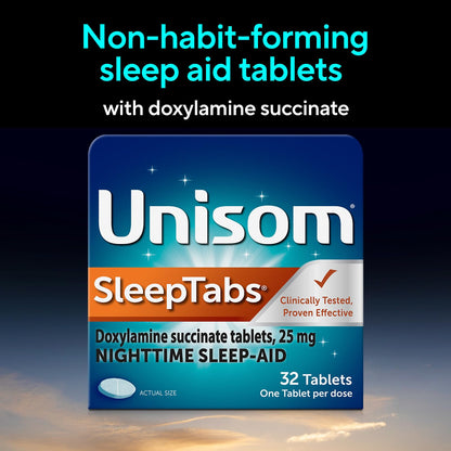 Unisom SleepTabs, Nighttime Sleep-aid, Doxylamine Succinate, 32 Tablets