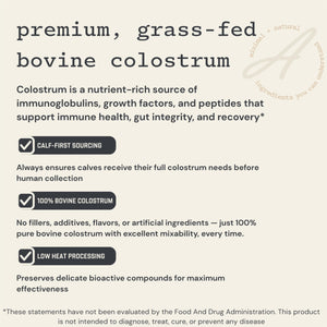 Anea Colostrum - Unflavored | Rich in Immunoglobulins & Lactoferrin | Supports Gut Health, Immunity & Recovery | Calf-First Promise | Made in USA | Made in GMP Facility Anea NutritionBuy Supplements Australia