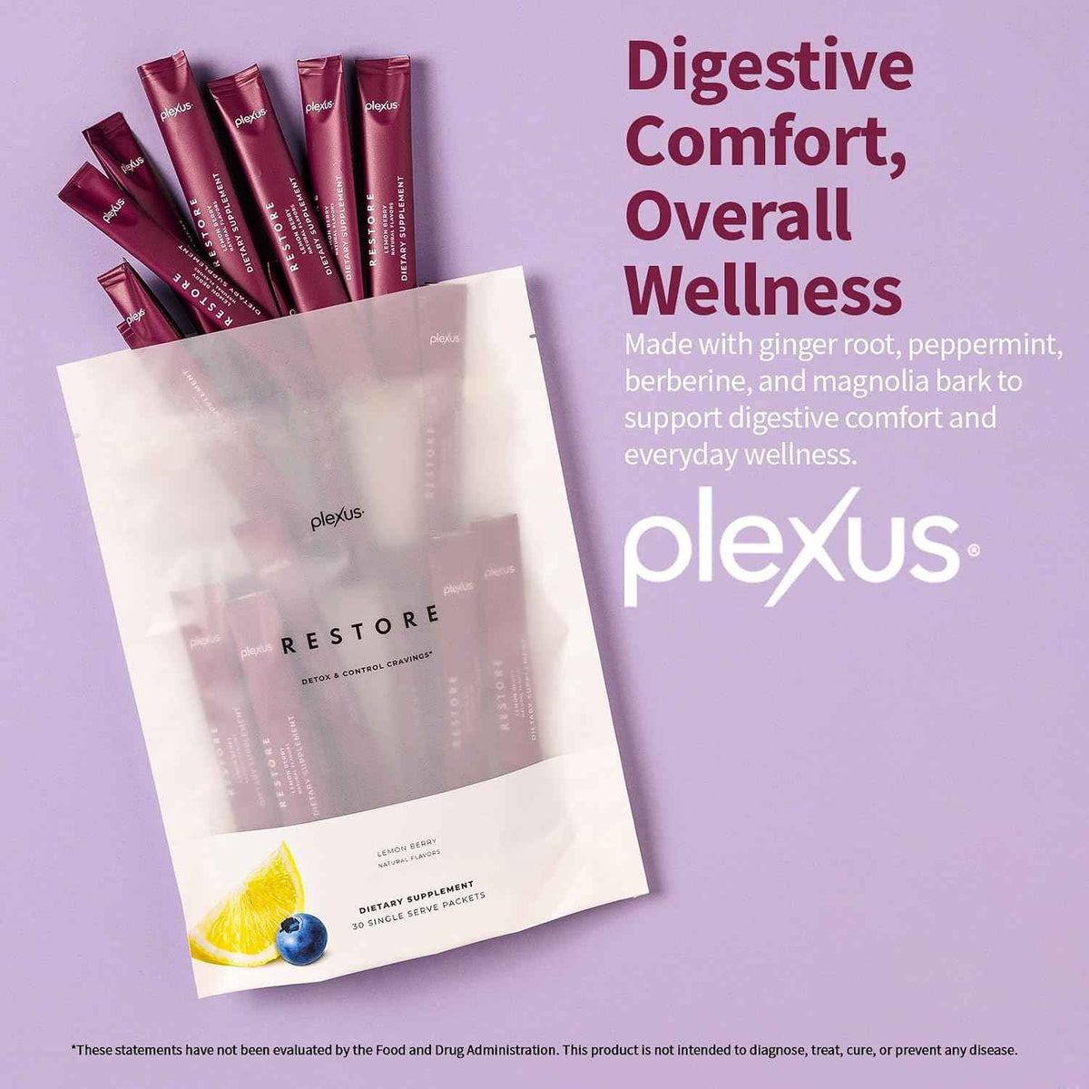 Plexus Restore - Includes antioxidants and adaptogenic herbs - formulated for daily wellness and digestive balance
