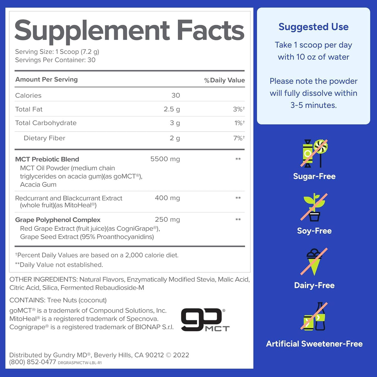 Gundry MD® MCT Wellness Powder, 90 Day Supply, Raspberry Medley