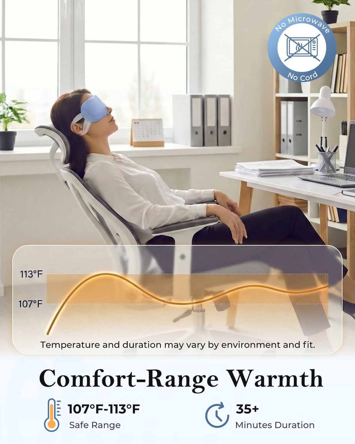 Steam Eye Mask for Dry Eyes (16 Packs) - Unscented Self-Heating Warm Compress for Stye, Digital Strain & Deep Sleep