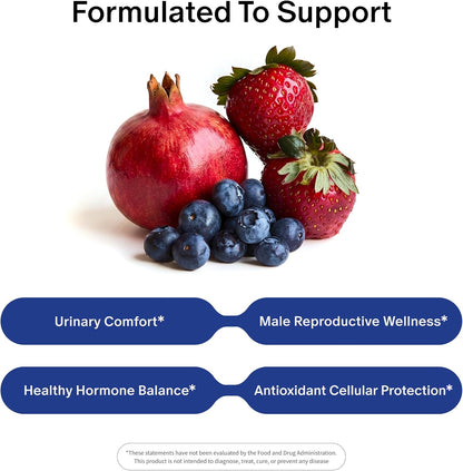 Snap Supplements Prostate Health Supplement for Men, 60 Sugar-Free Chews - Plant Sterols, Nettle Root & Reishi Mushroom - Supports Prostate and Urinary Wellness, Pomegranate-Berry Flavor, Vegan