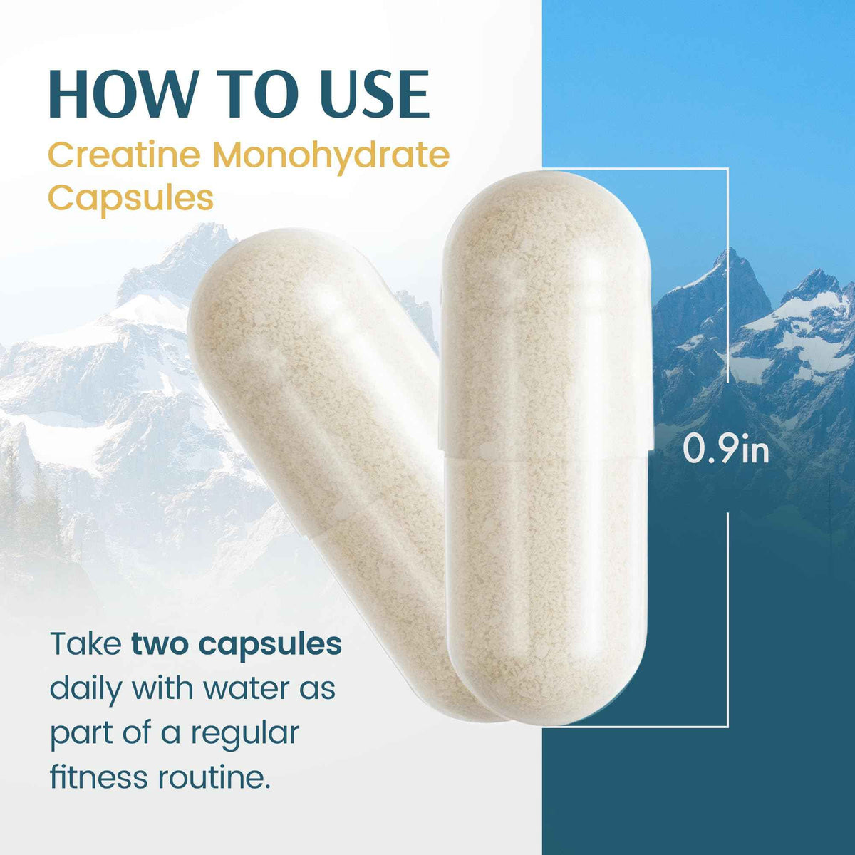 Vykee Nutrition Creatine Monohydrate Capsules 1,500 mg - Daily Creatine Supplement for Muscle Strength Training, Endurance, and Workout Performance Support