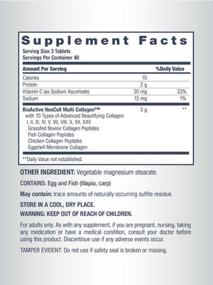 NeoCell Super Multi Collagen Peptides | 120 Tablets | 10 Types of Collagen | Skin, Hair and Nails | Beauty Supplement | For Men and Women NeoCell buy supplements Au