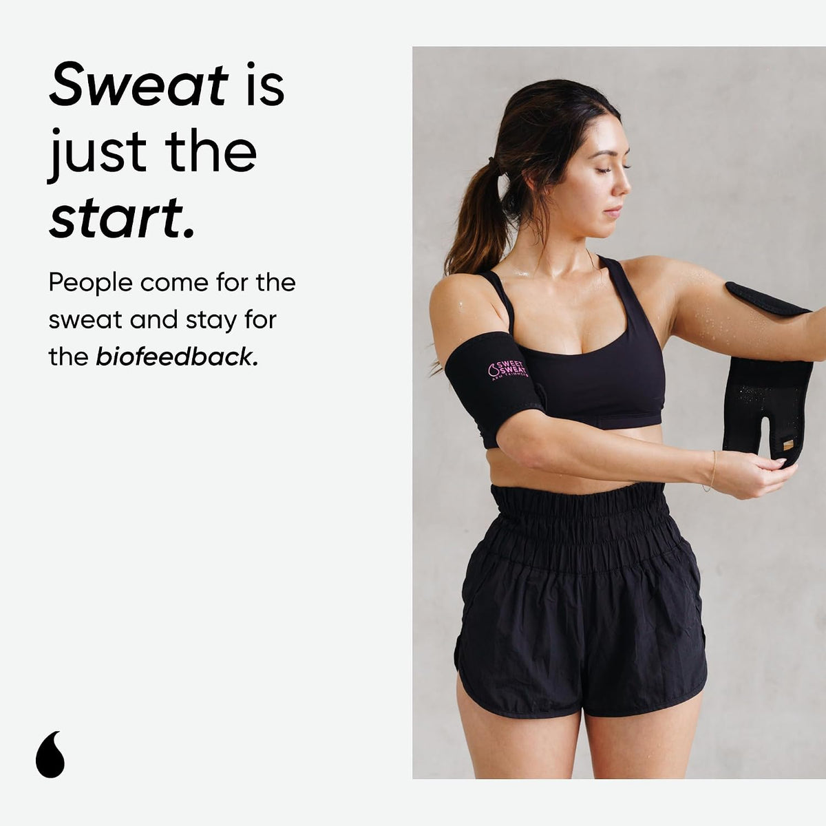 Sports Research Sweet Sweat Arm Trimmers - Premium Sweat-Enhancing Arm Wraps for Women & Men - 3 Adjustable Sizes