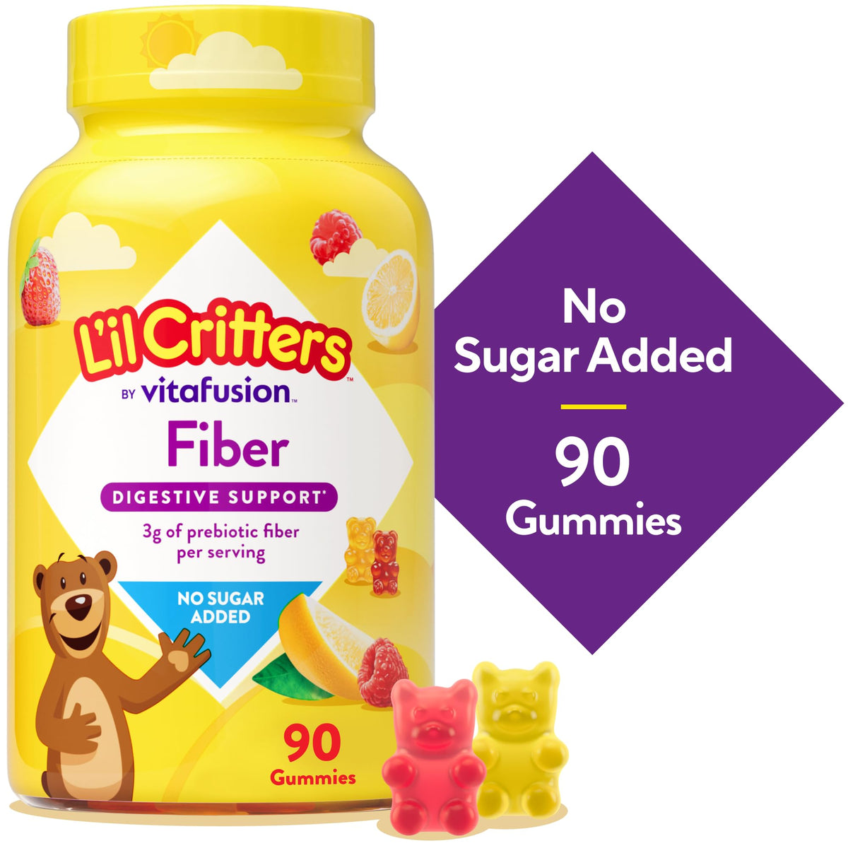 L'il Critters Kids Fiber Gummy Bears Supplement, 90 Count