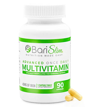 BariSlim Advanced Once Daily Bariatric Multivitamin Capsule - 45 mg of Iron - Bariatric Vitamin for Post Bariatric Surgery Including