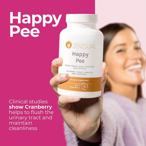 ZENZSUAL Happy Pee, 120 Capsules – Urinary Tract Support & Bladder Health Supplement with Cranberry, D-Mannose, Vitamin C and Oregano for Women and Men – Healthy Flow, Comfort & Fluid Balance ZENZSUALBuy Supplements Australia