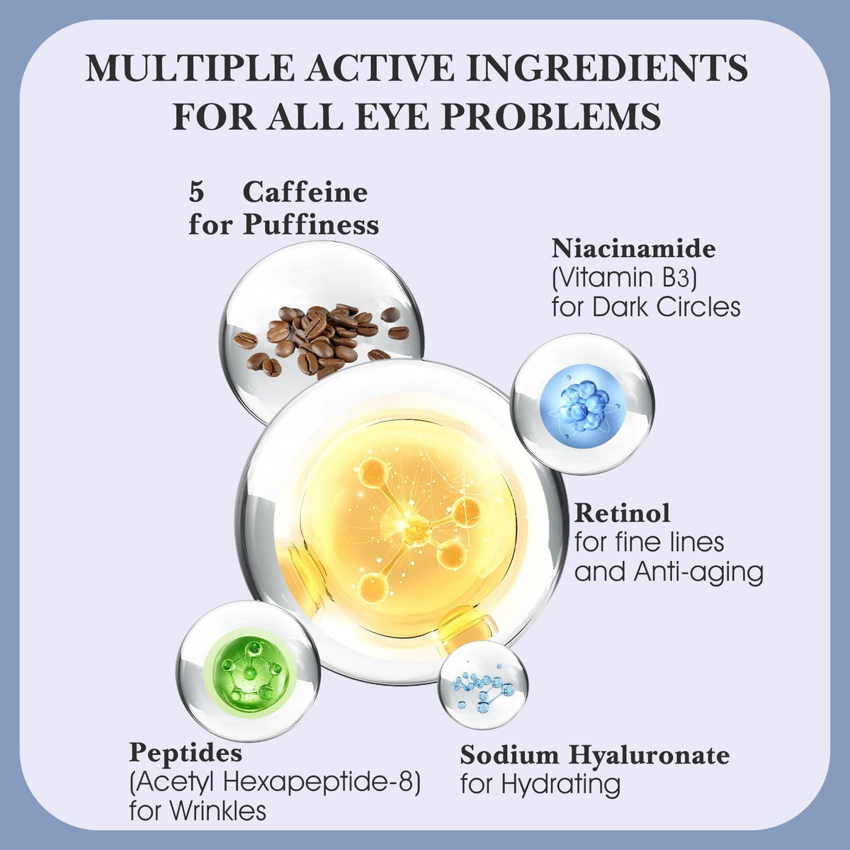 Caffeine & Retinol Eye Cream with 360° Massage Roller (15ml)