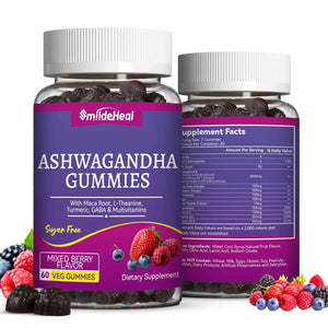 Ashwagandha Gummies 3000mg for Calm & Stress Relief, 60 Count, Vegan - Ashwagandha High Strength Root Extract Supplement with L-Theanine, Trumeric, D3 for Women & Men - Natural Mixed Berry Flavor