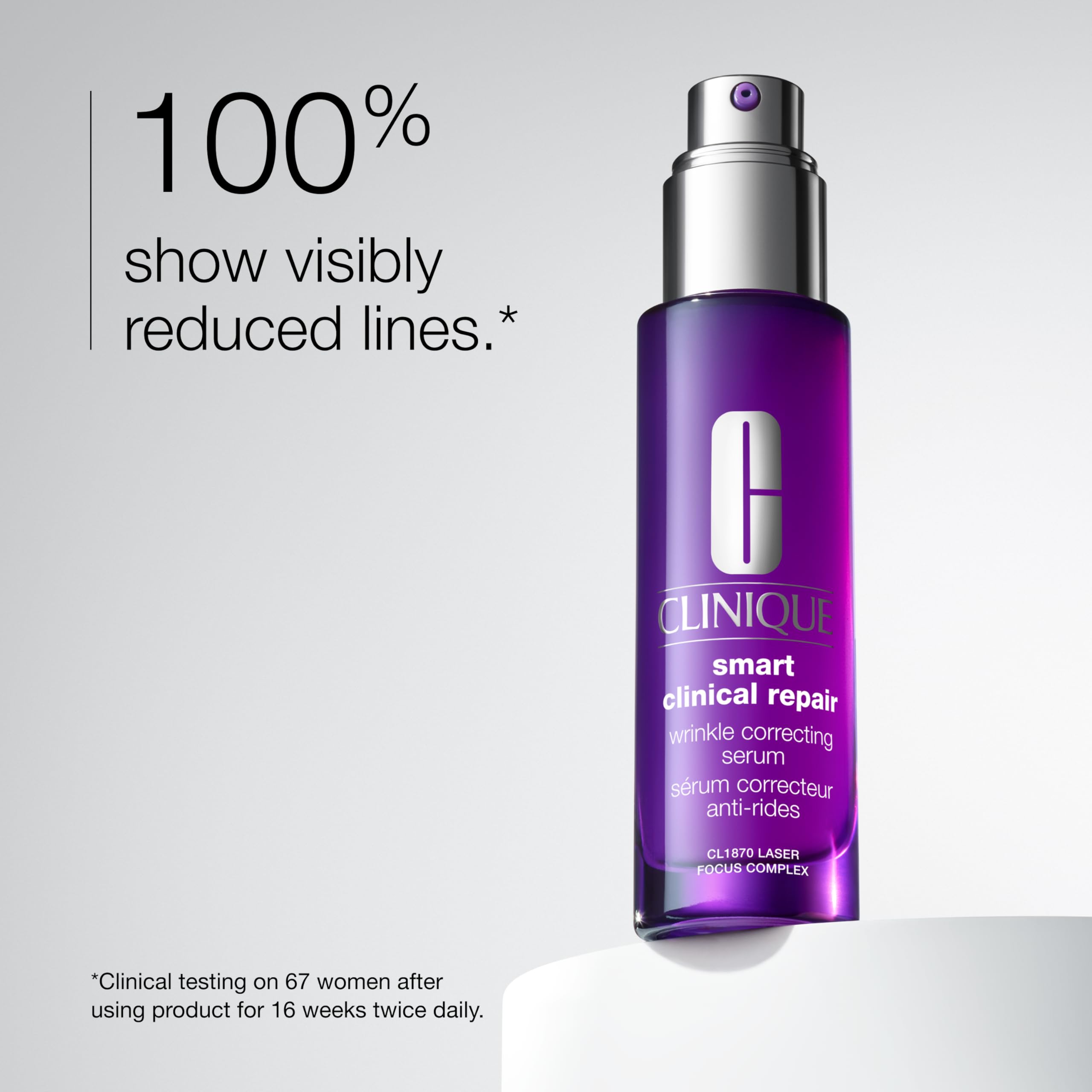 Clinique Smart Clinical Repair Wrinkle Correcting Anti Aging Face Serum With Hyaluronic Acid, Peptides + Advanced Retinoid Serum For All Skin Types | Hydrating, 1 Fl Oz