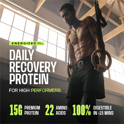 Frog Fuel Power Energized Complete Protein Shot, 15g, Nano Hydrolyzed & Grass Fed, 80mg Caffeine, Gluten Free, Fat & Sugar Free, 22 Amino Acids