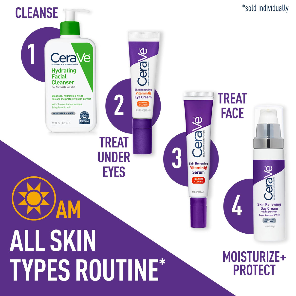 CeraVe Skin Renewing Vitamin C Eye Cream (0.5 Fl. Oz) - Brightening Eye Cream with Caffeine, Hyaluronic Acid & 3 Essential Ceramides