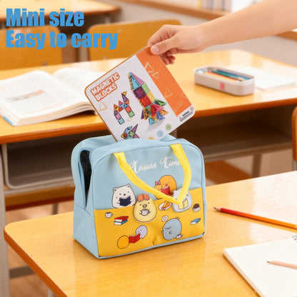 60PCS Mini Magnetic Tiles Building Blocks Set with Portable Iron Case, STEM Travel Toys for Kids Ages 3+, Educational Magnet Construction Puzzles for Boys and Girls,Toddler Puzzle Birthday Gift Toys
