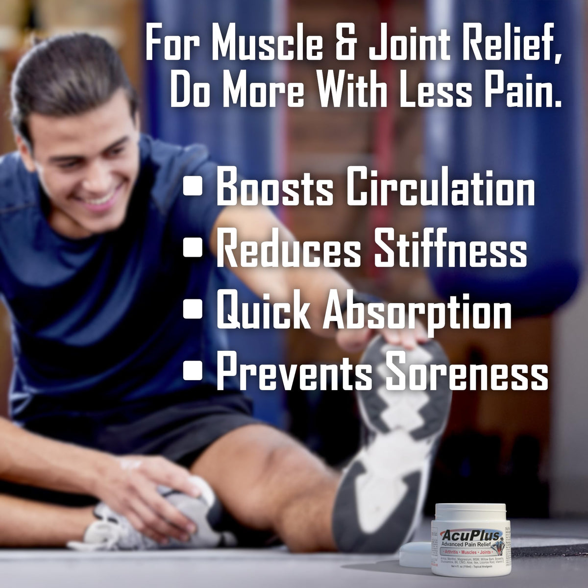 AcuPlus - Advanced Pain Relief Topical Anti Inflammatory Cream to Soothe Muscle & Joint Pain - Arthritis, Bursitis, & Tendonitis - Fast-Acting Formula with Natural Ingredients - 4 oz.