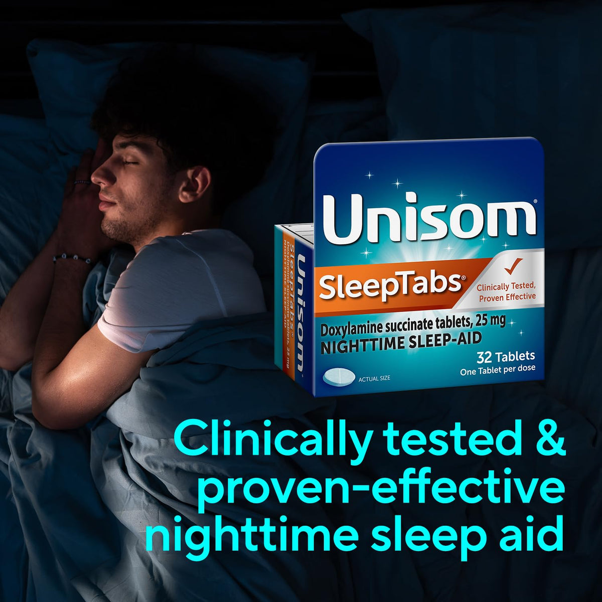Unisom SleepTabs, Nighttime Sleep-aid, Doxylamine Succinate, 32 Tablets