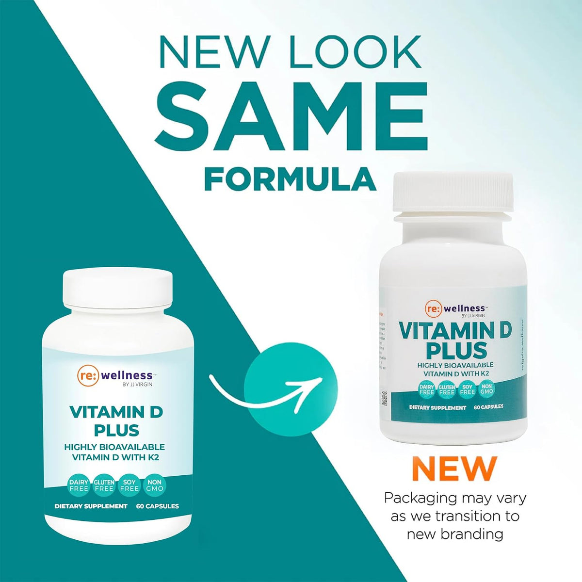 Reignite Wellness by JJ Virgin - Vitamin D Plus - Relevant Serving of 5000 IU, Highly Absorbable Vitamin D + Vitamin K1 & K2 - GG Supplement for Immune Health - Bone and Heart Supplement - 60 Softgels