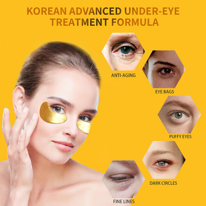 24K Gold Under Eye Patches (30 Pairs) - Luxury Collagen Eye Masks for Puffy Eyes, Dark Circles & Eye Bags Treatment