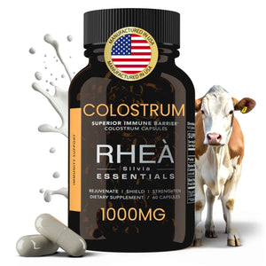 Rhea Bovine Colostrum Supplement for Women, Colostrum Capsules for Gut Health, Digestion, Bloating, Beauty, Immune Support, Bovine Colostrum for Humans, Colostrum Pills (60caps)