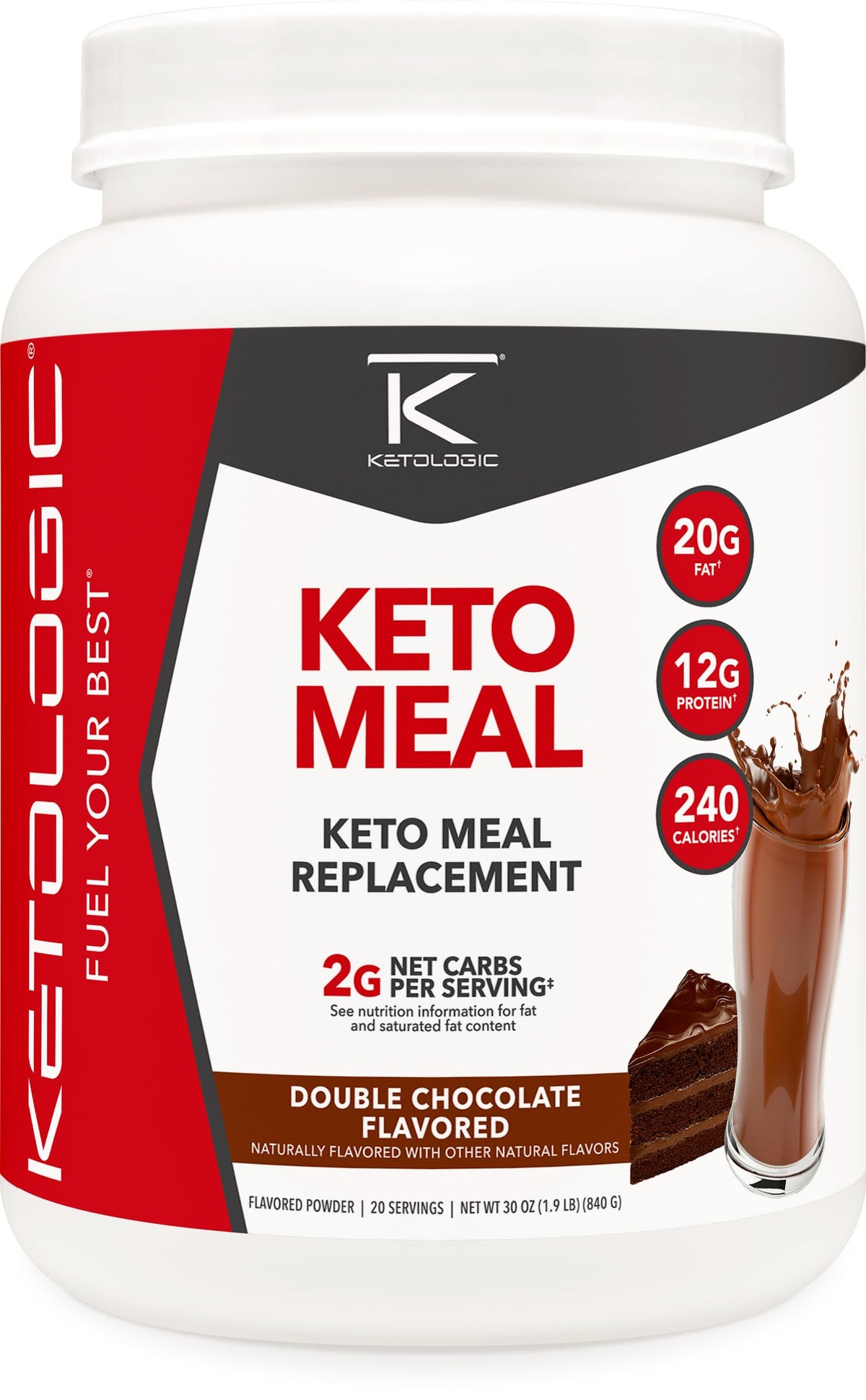 KetoLogic Keto Meal Replacement Shake Powder (Chocolate) 20 Servings
