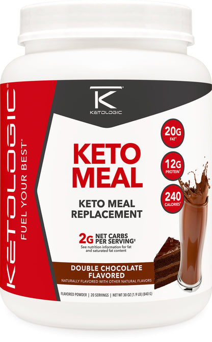 KetoLogic Keto Meal Replacement Shake Powder (Chocolate) 20 Servings