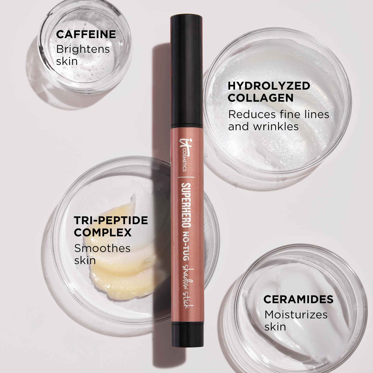 IT Cosmetics No-Tug Waterproof Taupe Cream Eyeshadow Stick - Longwear, Blendable, Built-In Primer - For Sensitive Eyes - 0.05 oz