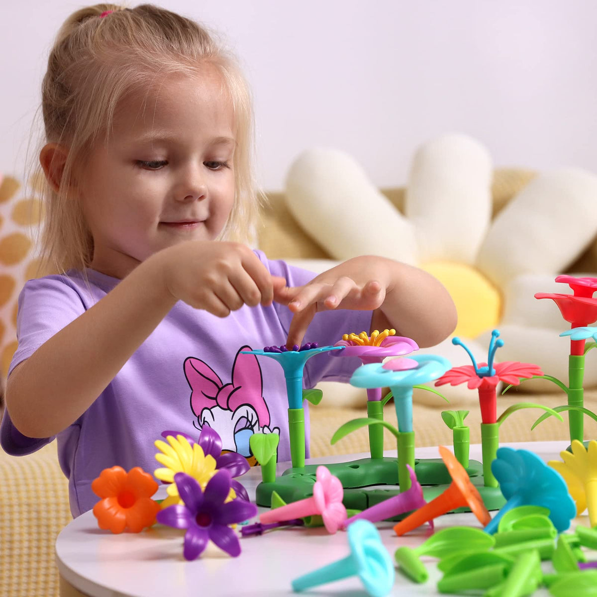 CENOVE Birthday Toys Gifts for 3 4 5 6 Years Old Boys Girls,Upgrade DIY Flower Garden Building Toy,STEM Educational Kids Toys Preschool Kindergarten Arts and Crafts Toy