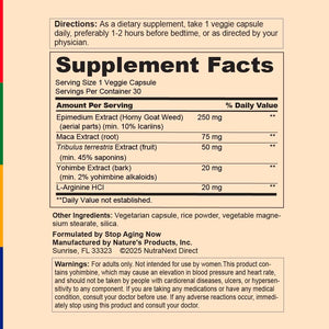 Stop Aging Now - Dynamic Man - Complex Supplement - 30 Vegetarian Capsules Stop Aging Now buy supplements Au