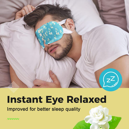 16-Pack Jasmine Steam Eye Masks – Refreshing Warm Compress for Dry Eyes, Tired Eyes & Dark Circles | Disposable Heat Sleep Mask | Travel Ready Spa Set