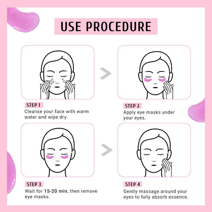 PEAUAMIE Rose Under Eye Patches (30 Pairs) – Soothing Rose Extract Eye Mask for Dark Circles, Puffiness & Fine Lines | Hydrating Skincare