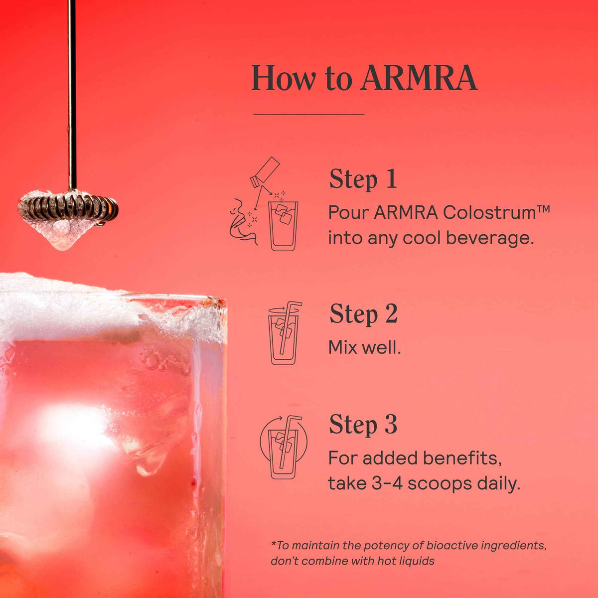 ARMRA Colostrum Powder - Vine Watermelon - Gut Health & Bloating - Skin & Hair - Immunity - Keto, Gluten & Fat-Free - 30 Servings