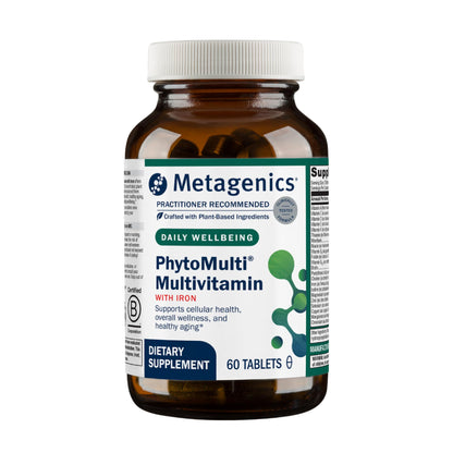 Metagenics PhytoMulti with Iron - Daily Multivitamin for Men & Women with Phytonutrients* - Methylfolate, Vitamins A‑K, Zinc & B6 - Iron Bisglycinate 18 mg - Non‑GMO, Gluten‑Free - 60 Tablets